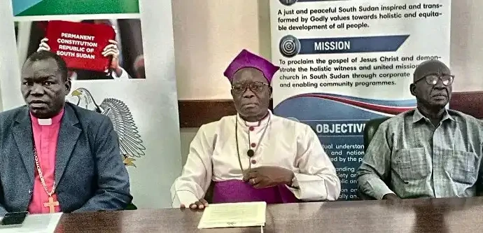 Church Leaders during the issuimng of a statement on the current situation in South Sudan