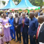 Community and Health officials at Yei the at the re-opening of the offices of the county health Department. Photo Credit Emmanuel Malish Richard