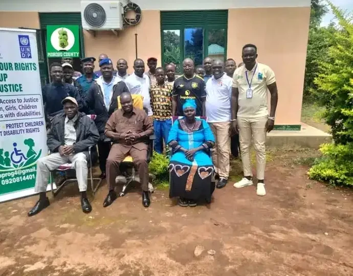 County and community officials during the project Luanch. Photo Credit-Press Unit office of the Commissioner-Morobo County