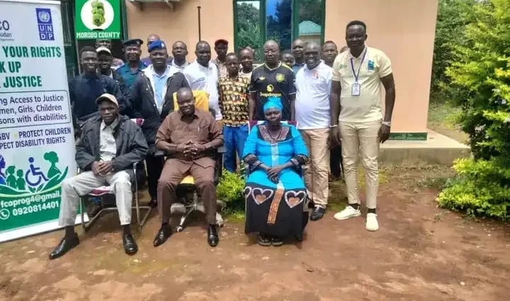 County and community officials during the project Luanch. Photo Credit-Press Unit office of the Commissioner-Morobo County