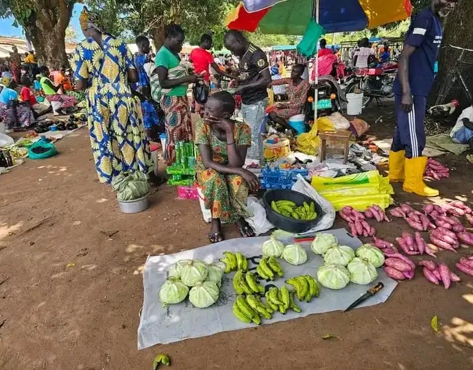 Fresh food crops displayed for sale in Mugwo Market-Photo Access Radio