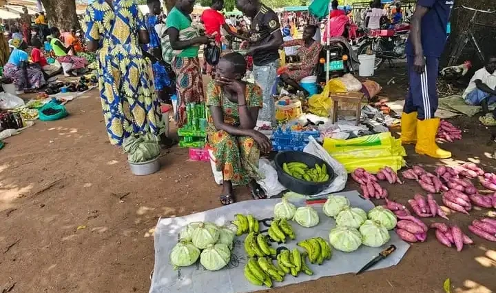 Fresh food crops displayed for sale in Mugwo Market-Photo Access Radio