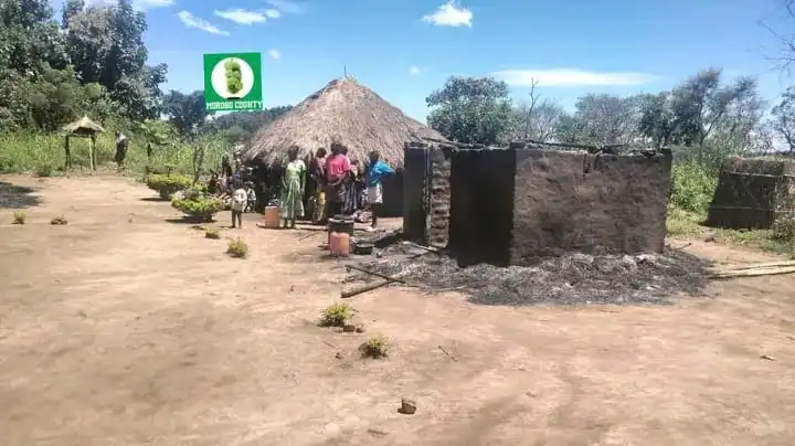 House burnt in Aboroto Village, Lujulo Payam of Morobo County-Photo Credit-Press Unit-Office of the Commissioner