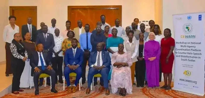 Media and Patner stakeholders in a joint Media event in Juba
