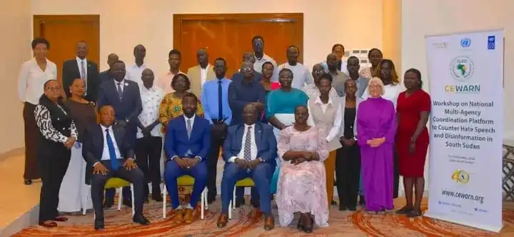 Media and Patner stakeholders in a joint Media event in Juba