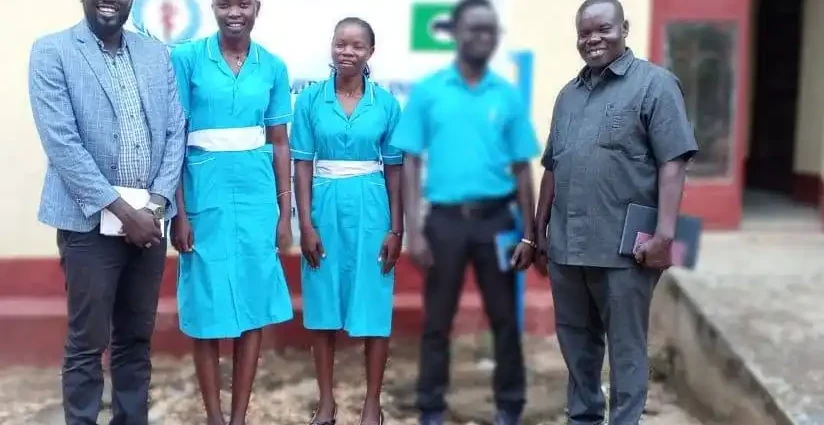 Morobo Commissioner (RIGHT) Begins Duties With Visit to Health Students