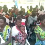 Mothers and children awaits vaccination in Yei- Photo Credit-Reno Charles Mario