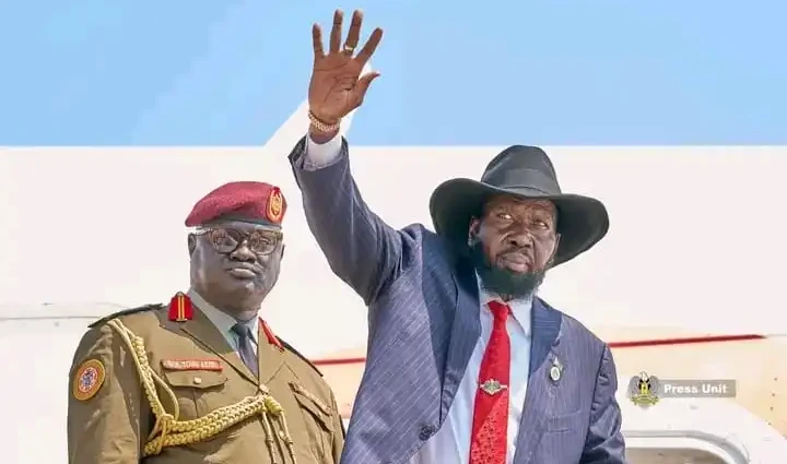 President Kiir boards plane to Rusia from Juba International Air Port-Photo Credit-Press Unit office of the Presdent