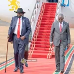President Kiir Returns to Juba and Recieved by Senior Cabinet Ministers