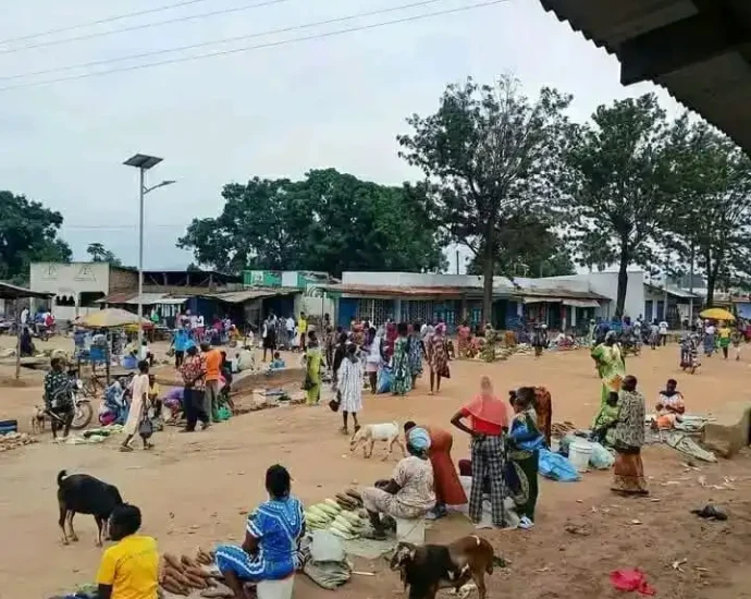 Residents in Dar-Salam Market Street. File Photo Access Radio-Yei