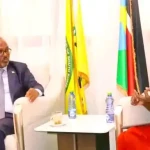 South Sudan Trade Minister Margrat and her counter Djibouti minister of Trade during a meeting in Juba