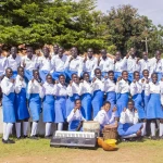 Students of Midland secondary school post for a group photo at the event. Photo Credit-TIDE