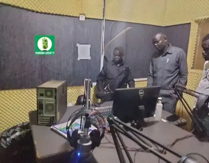 The on Air Studio of Iyete FM in Morobo County. Photo Credit-Press Unit-Office of the Commisisoner-Morobo County