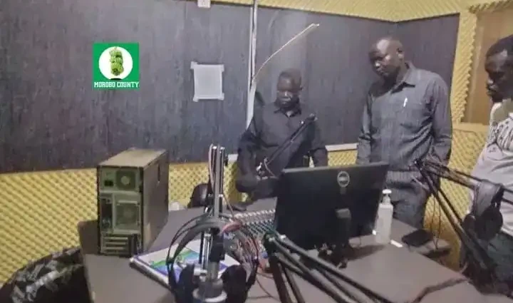 The on Air Studio of Iyete FM in Morobo County. Photo Credit-Press Unit-Office of the Commisisoner-Morobo County