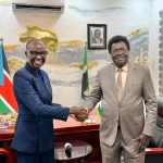 Trade Minister and State governor Jadalla pose for a photo after the meeting-Photo Credit- Press Unit- Office of the Governor