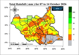 Weekly rainfall forecast