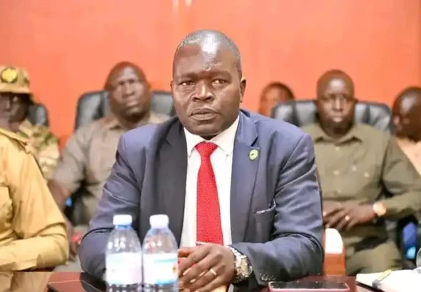 Yei River County Caretaker Commissioner Emmanuel Taban Seme (Center) File Photo Access Radio