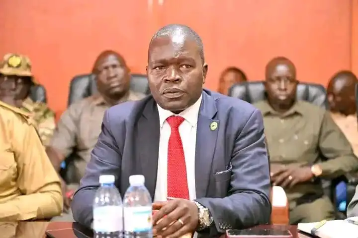 Yei River County Caretaker Commissioner Emmanuel Taban Seme (Center) File Photo Access Radio
